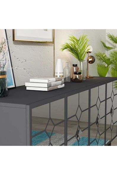 DEMONTE DECOR ADDEN KONSOL ANTRASİT-GÜMÜŞ - Resim 3