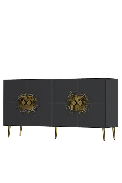 DEMONTE DECOR NİDADH (KB150) KONSOL ANTRASİT ALTIN - Resim 4