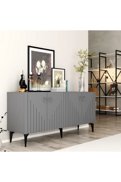 DEMONTE DECOR MEDA KONSOL ANTRASİT-GÜMÜŞ - Resim 2