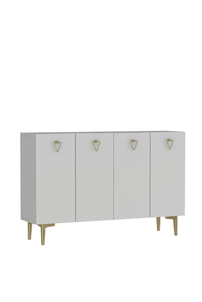 DEMONTE DECOR LEYLADD (MK120) OFİS EVRAK DOLABI BEYAZ-BEYAZ-ALTIN - 3