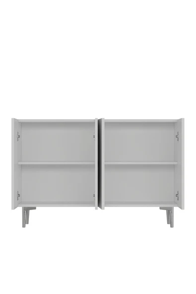 DEMONTE DECOR LEYLADD (KM120) AYAKKABILIK BEYAZ-BEYAZ-GÜMÜŞ - 5