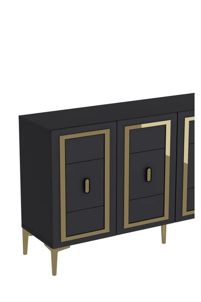 DEMONTE DECOR ORİONDD (KB150) KONSOL ANTRASİT-ALTIN - Resim 5