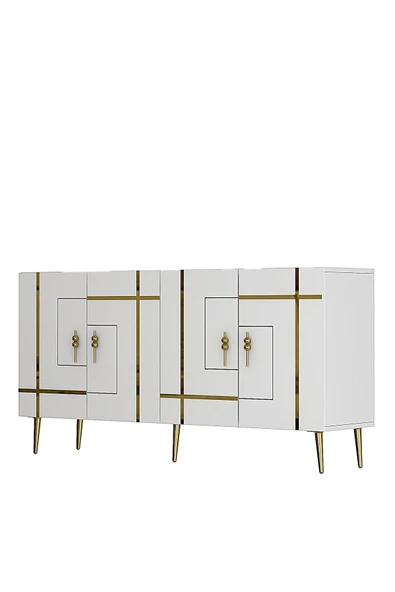 DEMONTE DECOR LİNEDD (KB150) KONSOL BEYAZ-ALTIN - Resim 7