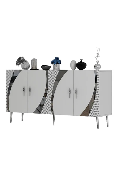 DEMONTE DECOR HOOKDD (KB150) KONSOL BEYAZ-GÜMÜŞ - Resim 4