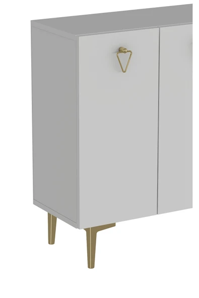 DEMONTE DECOR LEYLADD (MK120) OFİS EVRAK DOLABI BEYAZ-BEYAZ-ALTIN - 4