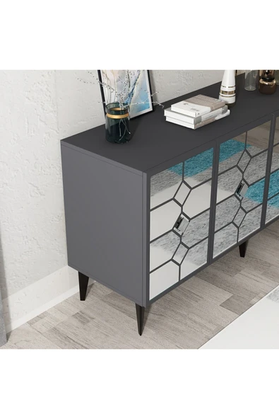 DEMONTE DECOR ADDEN KONSOL ANTRASİT-GÜMÜŞ - Resim 4