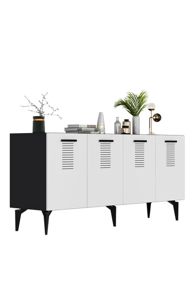 DEMONTE DECOR ASİMO KONSOL ANTRASİT BEYAZ - Resim 5