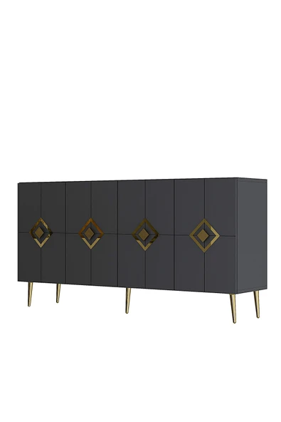 DEMONTE DECOR Robberdd (KB150) Lazer Desenli Konsol Antrasit-altın - 4