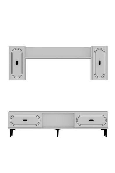 DEMONTE DECOR WENYDD TV ÜNİTESİ TAKIMI BEYAZ-BEYAZ - Resim 3