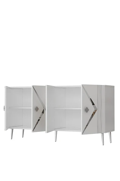 DEMONTE DECOR DOMİNODD(KB150) KONSOL BEYAZ-GÜMÜŞ - 5