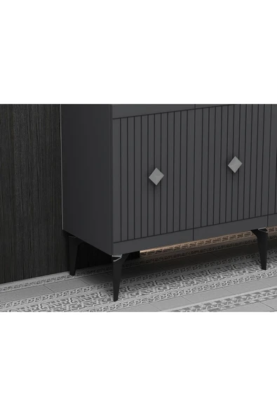 DEMONTE DECOR MİDDAS KONSOL ANTRASİT-GÜMÜŞ - Resim 3