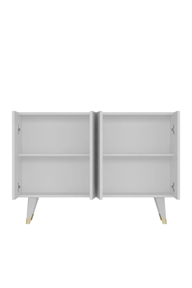 DEMONTE DECOR Quartdd (KM120) Konsol , Çok Amaçlı Dolap - Beyaz Altın (SALKIM KULP) - 6