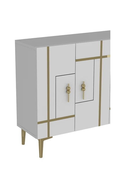 DEMONTE DECOR SİNADD (KM120) KONSOL BEYAZ ALTIN - Resim 5