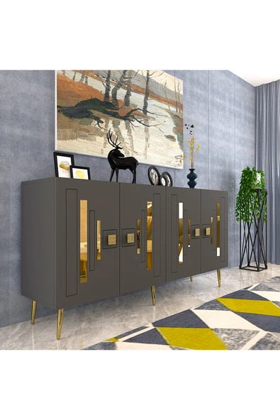 DEMONTE DECOR SEDUNADD (KB150) KONSOL ANTRASİT-ALTIN - Resim 2