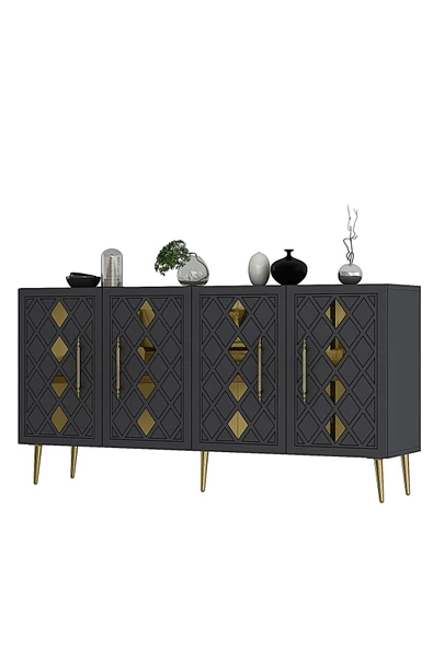 DEMONTE DECOR DOMEDD (KB150) KONSOL ANTRASİT-ALTIN - Resim 4