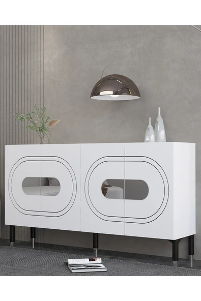 DEMONTE DECOR DEMETDD (KB150) KONSOL BEYAZ-GÜMÜŞ - Resim 2