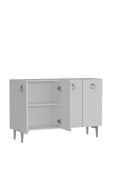 DEMONTE DECOR EFESDD OFİS EVRAK DOLABI BEYAZ-BEYAZ-GÜMÜŞ - 5