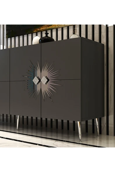 DEMONTE DECOR NİDADH (KB150) KONSOL ANTRASİT GÜMÜŞ - Resim 3