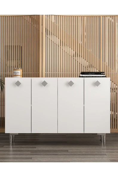 DEMONTE DECOR MOREDD (KM120) KONSOL BEYAZ-BEYAZ-GÜMÜŞ ürün görseli