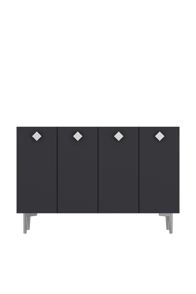DEMONTE DECOR MOREDD OFİS EVRAK DOLABI ANTRASİT-ANTRASİT-GÜMÜŞ - 2