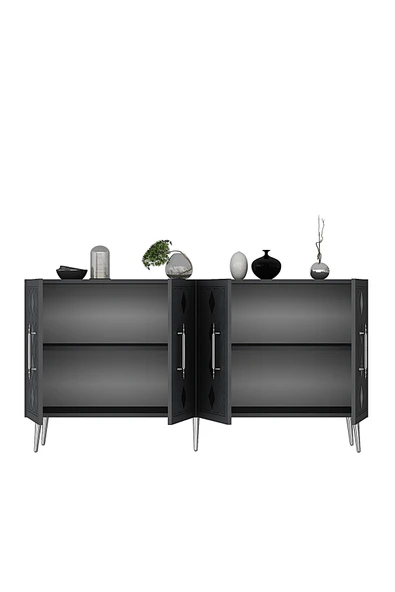 DEMONTE DECOR DOMEDD (KB150) KONSOL ANTRASİT-GÜMÜŞ - Resim 7