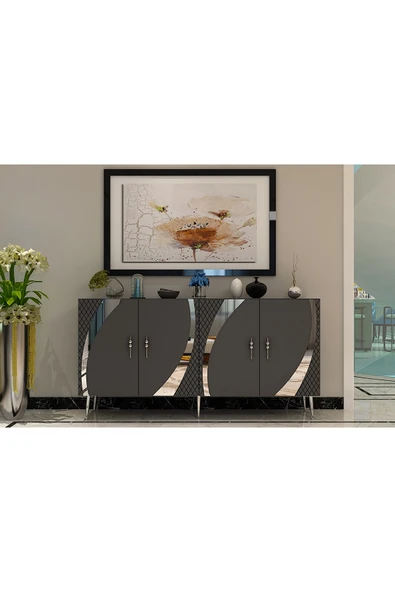 DEMONTE DECOR HOOKDD (KB150) KONSOL ANTRASİT-GÜMÜŞ ürün görseli