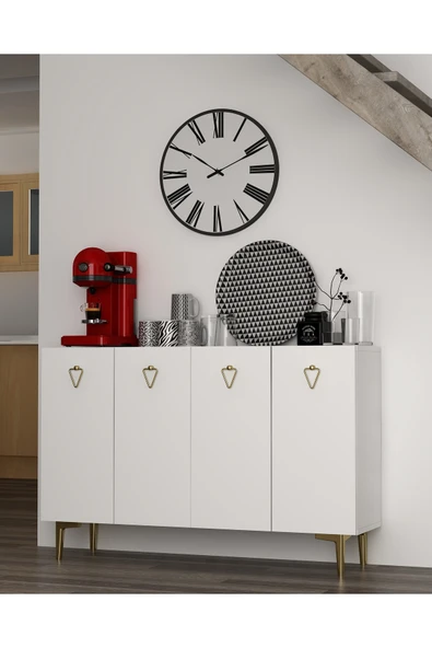 DEMONTE DECOR LEYLADD (KM120) KAHVE KÖŞESİ BEYAZ-BEYAZ-ALTIN ürün görseli 1