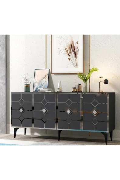 DEMONTE DECOR ÇAĞLAA KONSOL ANTRASİT-GÜMÜŞ - Resim 2