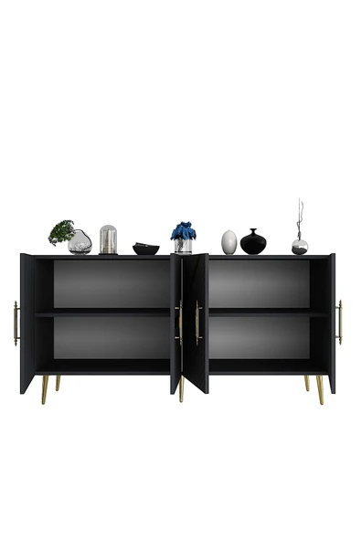 DEMONTE DECOR FUGADD (KB150) KONSOL ANTRASİT-ALTIN - Resim 5