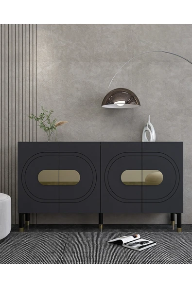 DEMONTE DECOR DEMETDD (KB150) KONSOL ANTRASİT-ALTIN ürün görseli