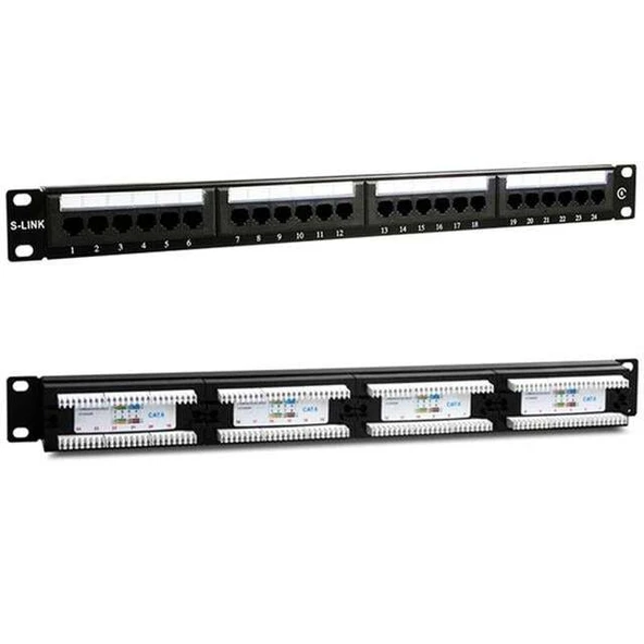 S-Link SL-F624 24’lü FTP Cat6 Patch Panel ürün görseli 1