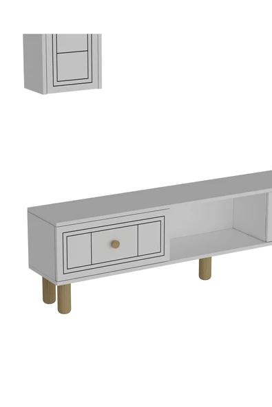 DEMONTE DECOR DARİODD BOHEM TV ÜNİTESİ TAKIMI BEYAZ-BEYAZ - 5