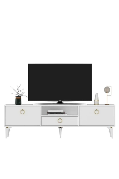 DEMONTE DECOR DRONE TV SEHPASI BEYAZ-BEYAZ - Resim 4