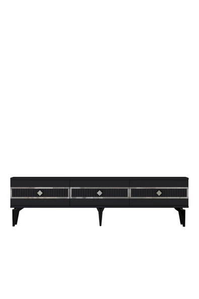 DEMONTE DECOR NORRA 180 CM TV SEHPASI (ALT MODÜL) ANTRASİT-ALTIN - Resim 6