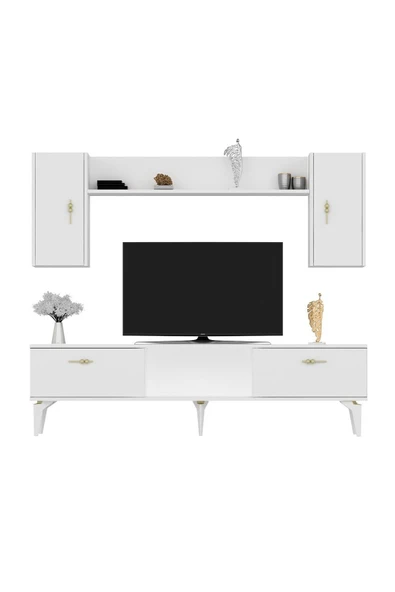 DEMONTE DECOR RÜYAM TV ÜNİTESİ TAKIMI BEYAZ-BEYAZ - 4