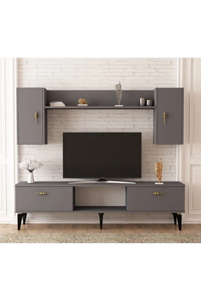 DEMONTE DECOR RÜYAM TV ÜNİTESİ TAKIMI ANTRASİT-ANTRASİT ürün görseli