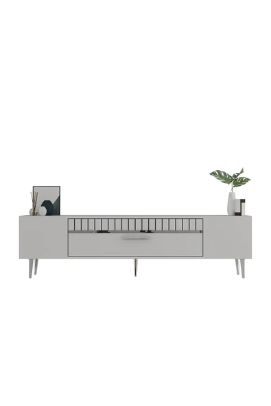 DEMONTE DECOR DEKOLP1DD TV SEHPASI BEYAZ-GÜMÜŞ - 3