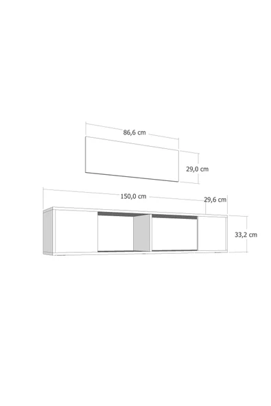DEMONTE DECOR KODAKL2DD DUVARA MONTAJ TV SEHPASI BEYAZ-BEYAZ - 7
