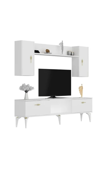DEMONTE DECOR RÜYAM TV ÜNİTESİ TAKIMI BEYAZ-BEYAZ - 5