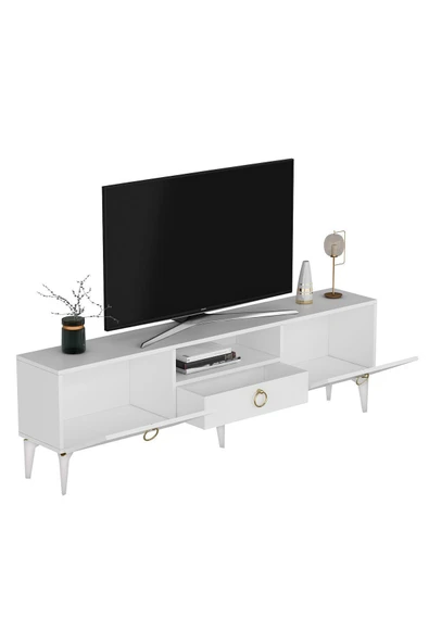 DEMONTE DECOR DRONE TV SEHPASI BEYAZ-BEYAZ - Resim 5