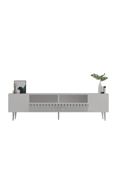 DEMONTE DECOR DEKOLP1DD TV SEHPASI BEYAZ-GÜMÜŞ - 6