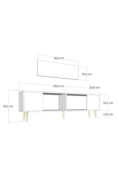DEMONTE DECOR DEKOSDD TV SEHPASI BEYAZ-BEYAZ-GÜMÜŞ - 6