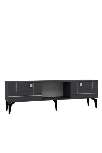 DEMONTE DECOR Maderadd Tv Sehpası Antrasit Gümüş - Resim 4
