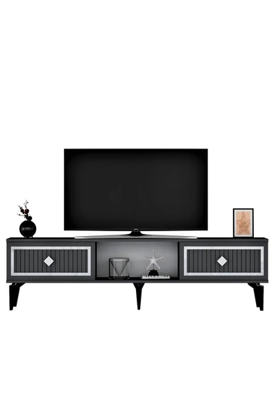 DEMONTE DECOR NİLL TV SEHPASI (ALT MODÜL) ANTRASİT-GÜMÜŞ - Resim 5