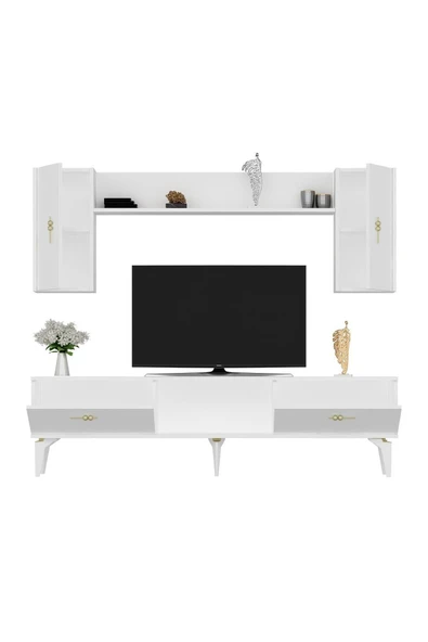 DEMONTE DECOR RÜYAM TV ÜNİTESİ TAKIMI BEYAZ-BEYAZ - 6