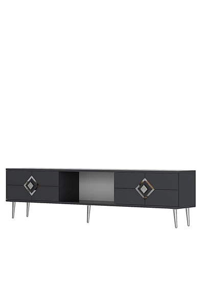 DEMONTE DECOR ROBBERDD TV SEHPASI ANTRASİT-GÜMÜŞ - Resim 4