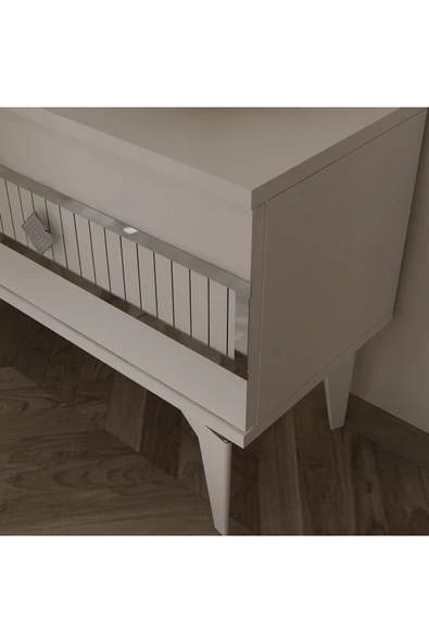 DEMONTE DECOR NORRA 180 CM TV ÜNİTESİ BEYAZ-GÜMÜŞ - Resim 3