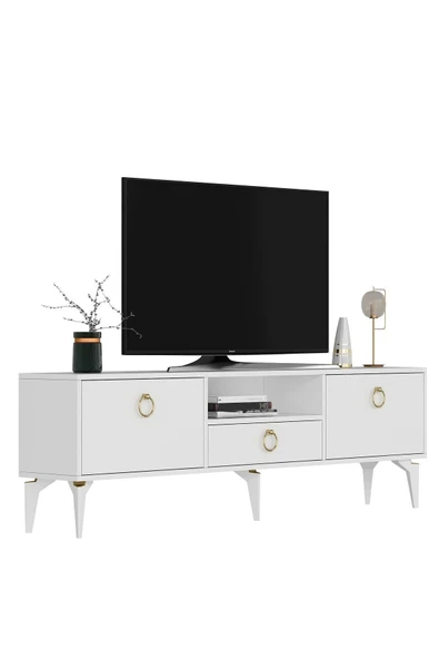 DEMONTE DECOR DRONE TV SEHPASI BEYAZ-BEYAZ - Resim 7