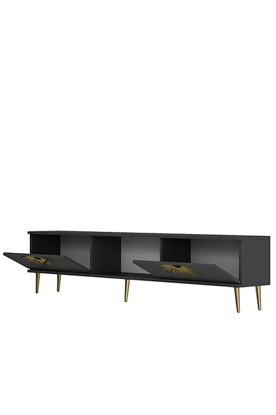 DEMONTE DECOR Nidadd Tv Sehpası Antrasit Gümüş - Resim 5