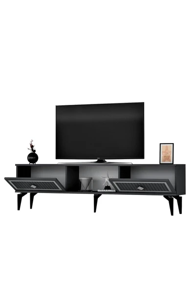 DEMONTE DECOR NİLL TV SEHPASI (ALT MODÜL) ANTRASİT-GÜMÜŞ - Resim 7